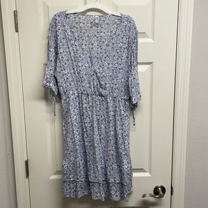 Baby blue tie sleeved dress